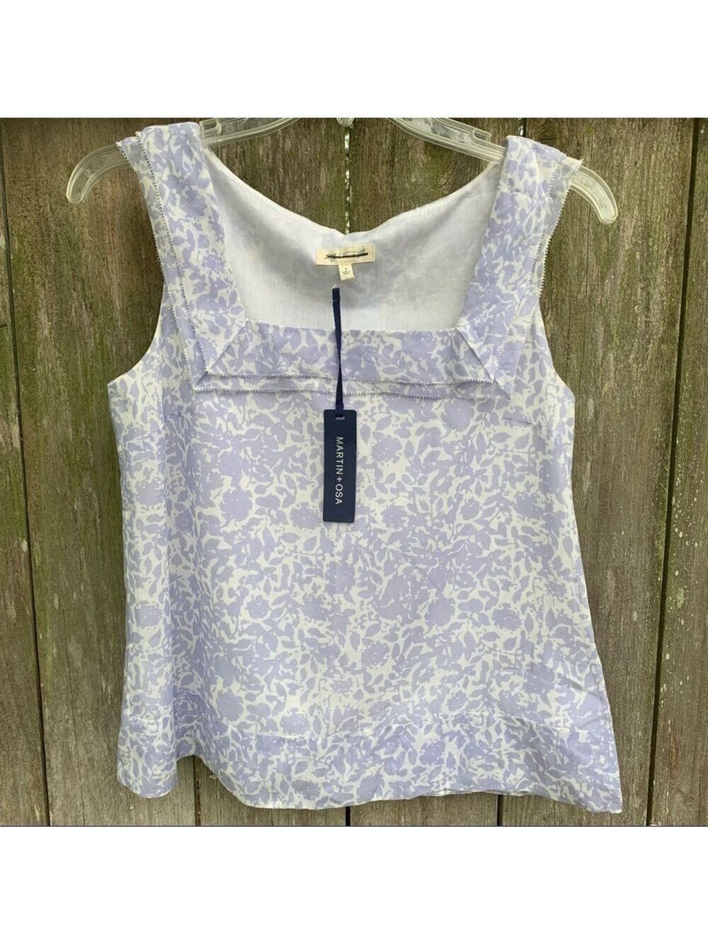 MARTIN + OSA Floral Silk Cotton Square Neck Sleeveless Top